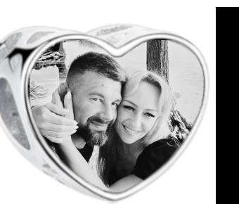 Charms • Zawieszka ze zdjęciem i grawerem • Serce ażurowe 1