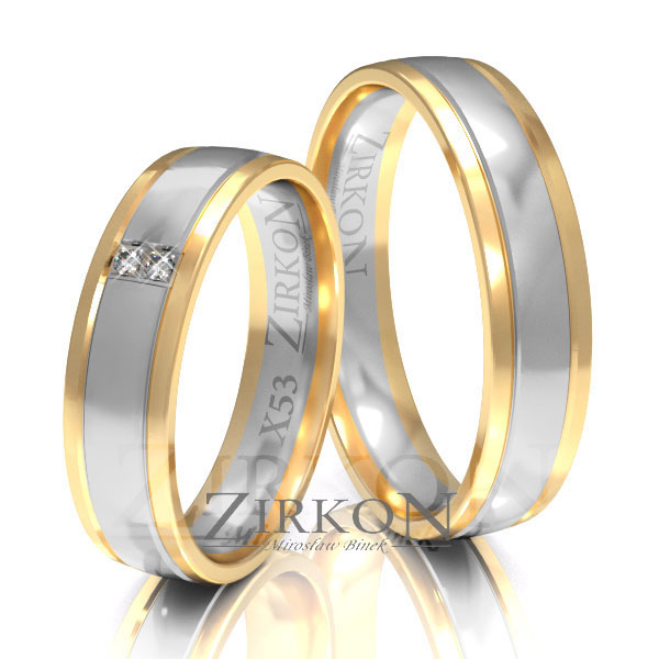 Obrączki ślubne złoto dwukolorowe 5mm próba 585 • X053 1