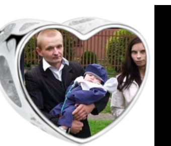 Charms • Zawieszka ze zdjęciem i grawerem • Serce ażurowe 2