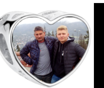 Charms • Zawieszka ze zdjęciem i grawerem • Serce ażurowe 2