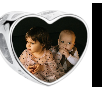 Charms • Zawieszka ze zdjęciem i grawerem • Serce ażurowe 2