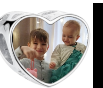 Charms • Zawieszka ze zdjęciem • Serce ażur • Różowe cyrkonie 1