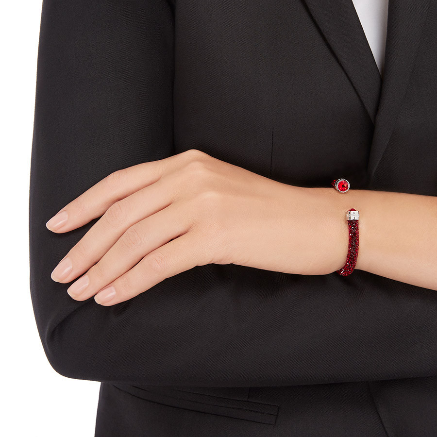 Bransoletka SWAROVSKI • Crystaldust Cuff Czerwona 5255904 5250692 2