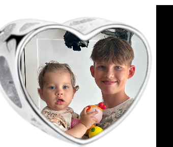 Charms • Zawieszka ze zdjęciem i grawerem • Serce ażurowe 2