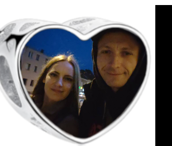 Charms • Zawieszka ze zdjęciem i grawerem • Serce ażurowe 2