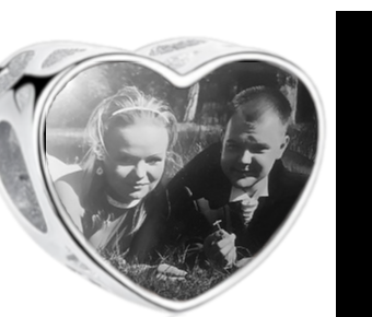 Charms • Zawieszka ze zdjęciem i grawerem • Serce ażurowe 2