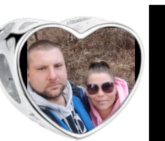 Charms • Zawieszka ze zdjęciem • Serce ażur • Różowe cyrkonie 2