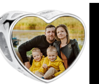 Charms • Zawieszka ze zdjęciem i grawerem • Serce ażurowe 1