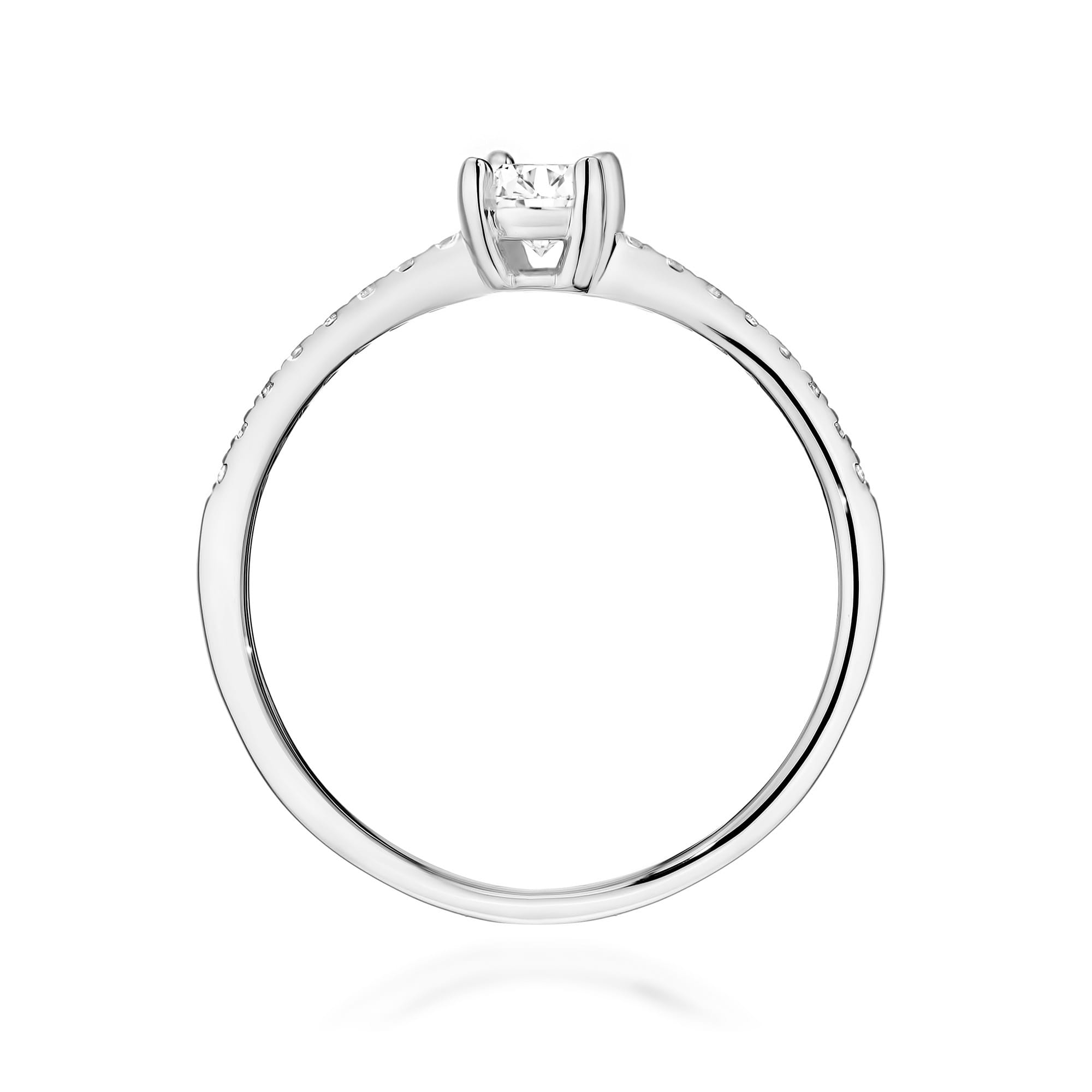 Pierścionek zaręczynowy z białego złota z brylantami 0.38ct 4