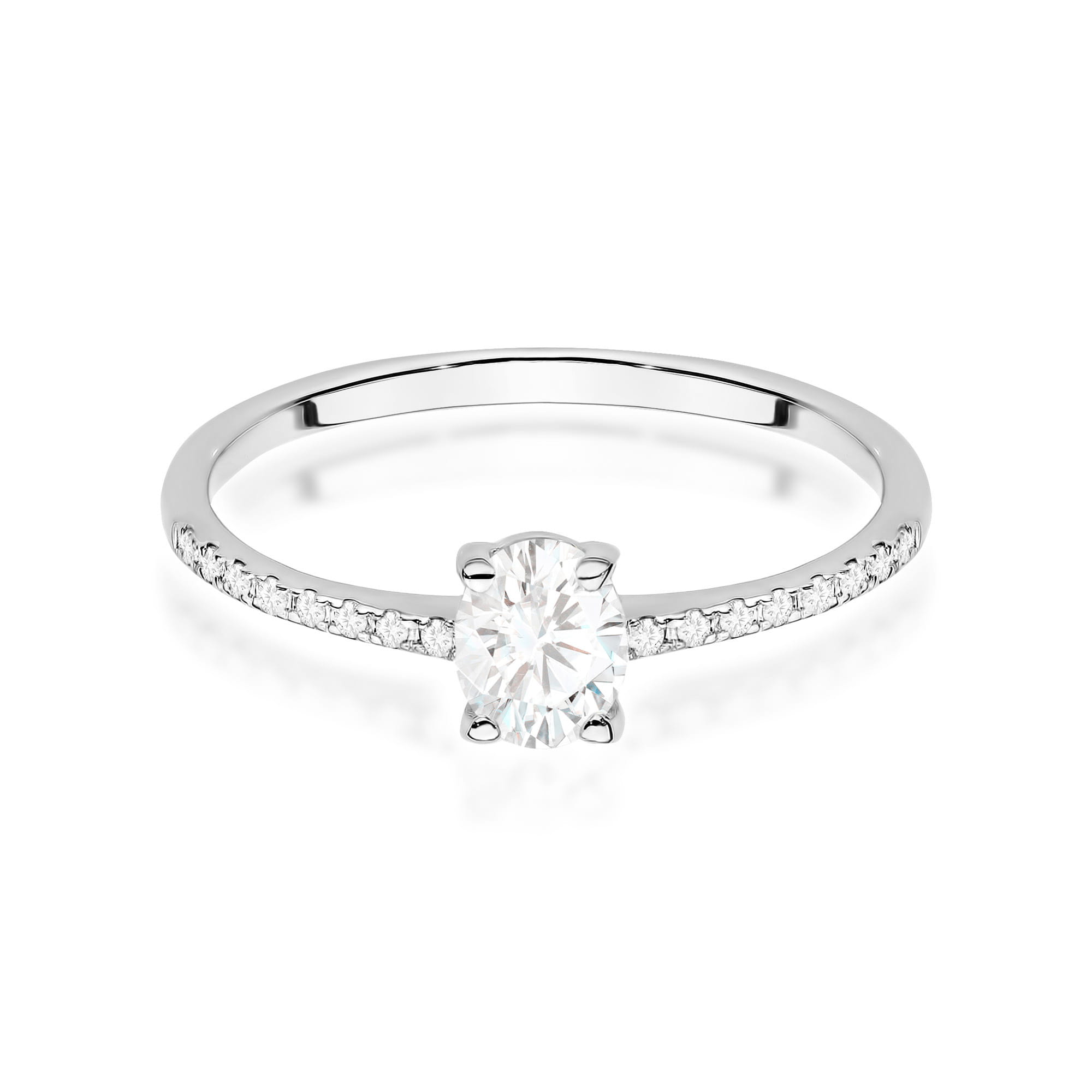 Pierścionek zaręczynowy z białego złota z brylantami 0.38ct 2