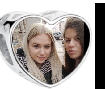 Charms • Zawieszka ze zdjęciem i grawerem • Serce ażurowe 2