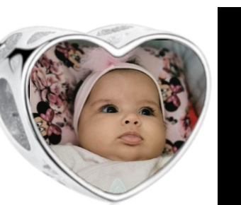 Charms • Zawieszka ze zdjęciem • Serce ażur • Różowe cyrkonie 2