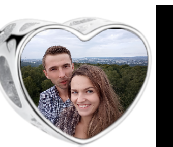 Charms • Zawieszka ze zdjęciem i grawerem • Serce ażurowe 2