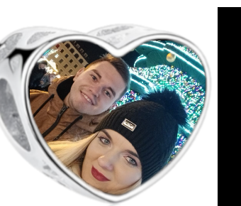 Charms • Zawieszka ze zdjęciem i grawerem • Serce ażurowe 2