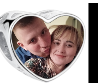 Charms • Zawieszka ze zdjęciem i grawerem • Serce ażurowe 2