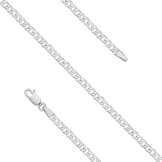 Srebrny łańcuszek diamentowany Pancerka płaska 55 cm FUGCUEX80R-55cm 2