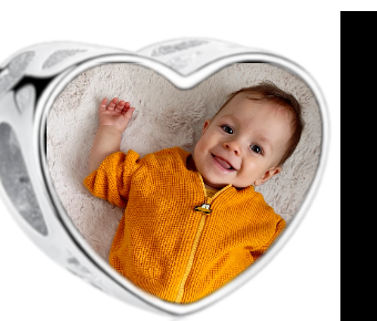 Charms • Zawieszka ze zdjęciem • Serce • Granatowa cyrkonia 1
