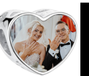 Charms • Zawieszka ze zdjęciem i grawerem • Serce ażurowe 2
