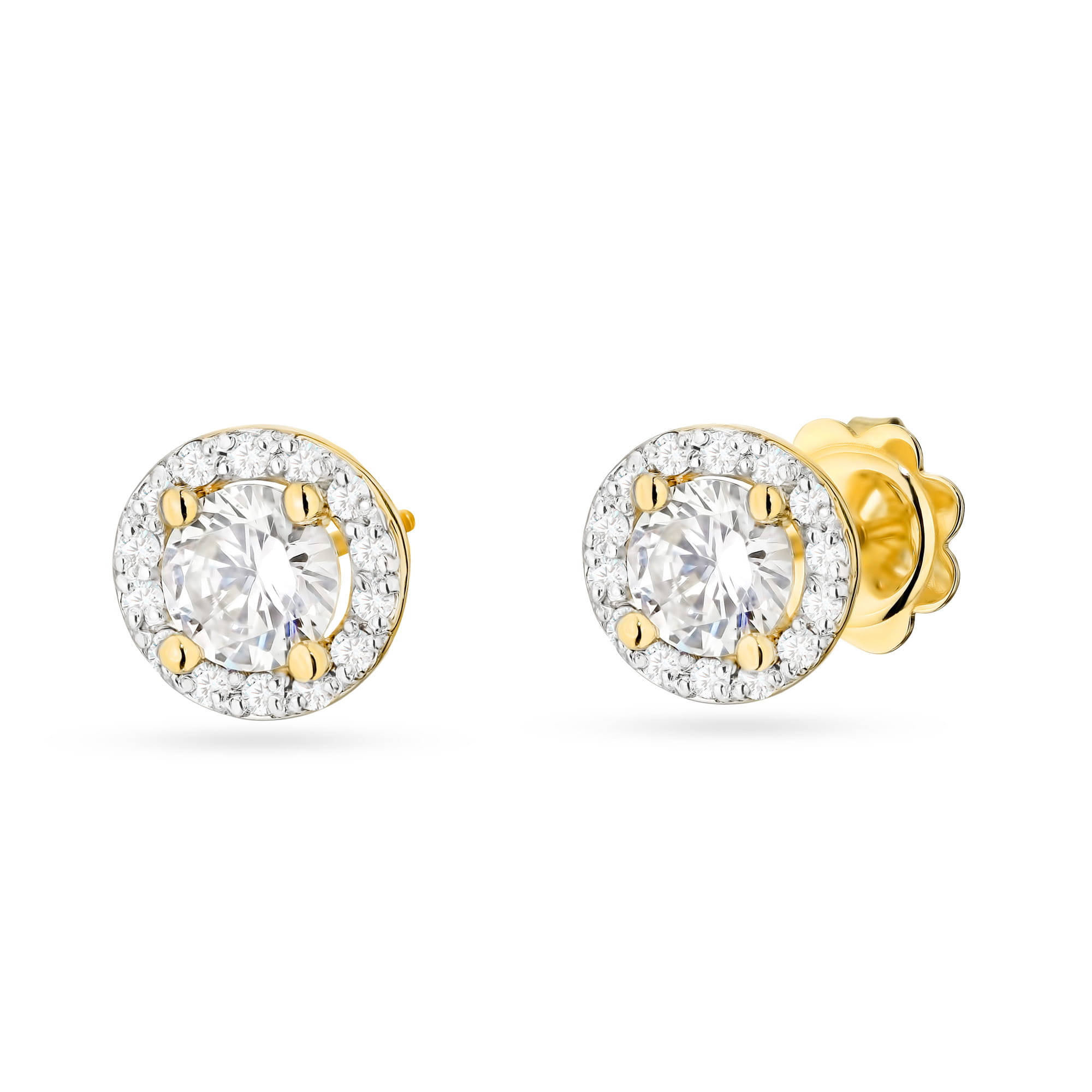 Kolczyki z żółtego złota z diamentami laboratoryjnymi FKO509-585-LD1.24 2