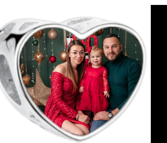 Charms • Zawieszka ze zdjęciem i grawerem • Serce ażurowe 2
