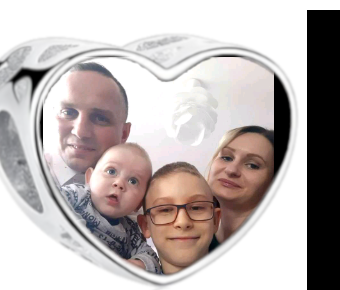 Charms • Zawieszka ze zdjęciem i grawerem • Serce ażurowe 2