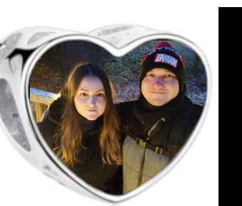 Charms • Zawieszka ze zdjęciem • Serce • Granatowa cyrkonia 2