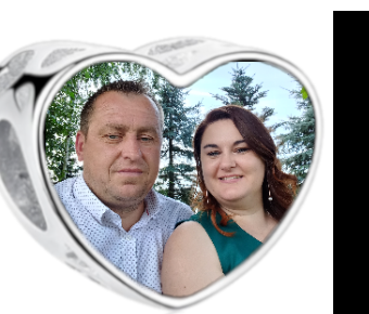 Charms • Zawieszka ze zdjęciem i grawerem • Serce ażurowe 2
