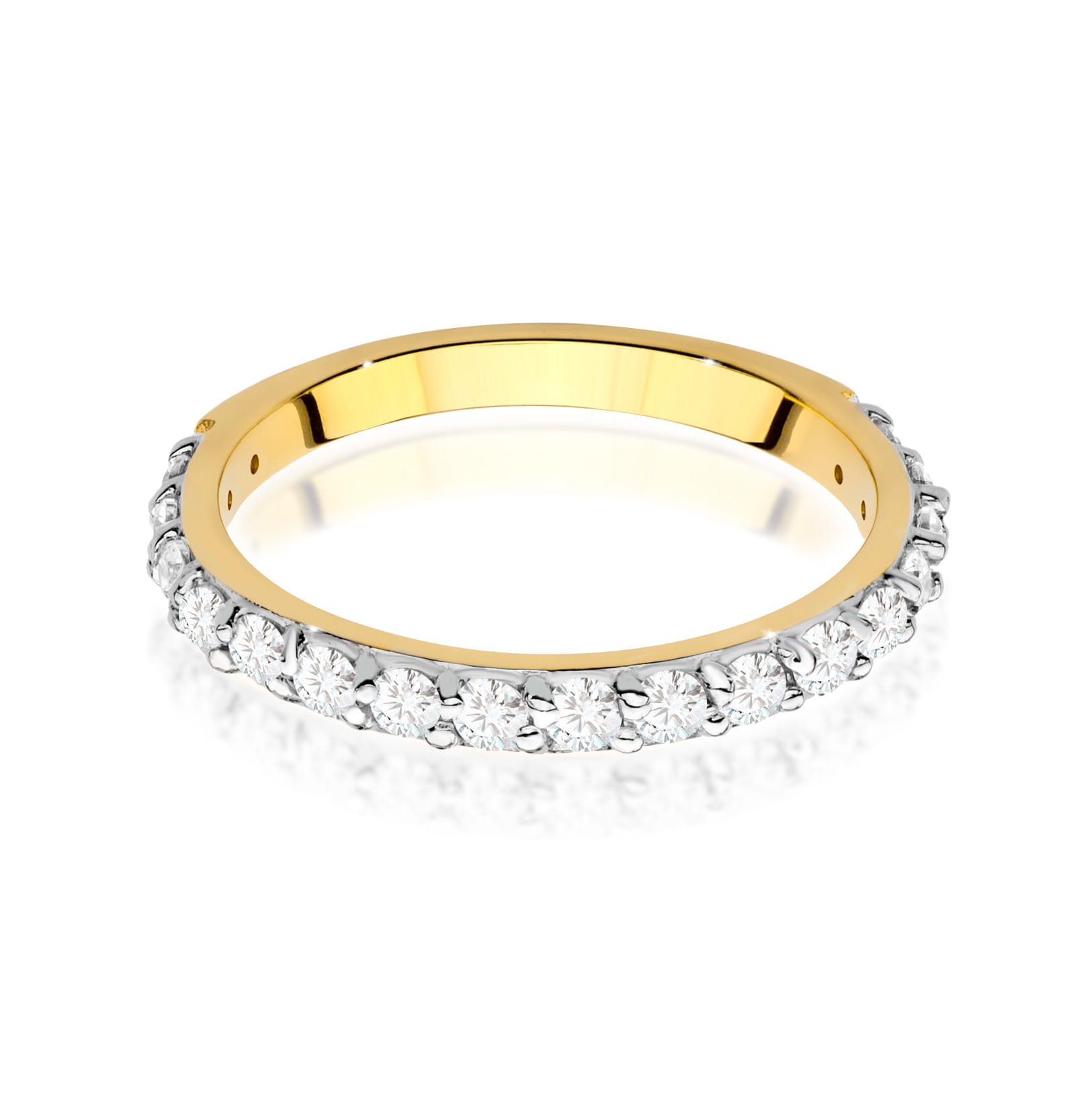 Pierścionek obrączka z żółtego złota z brylantami 0.34 ct 2