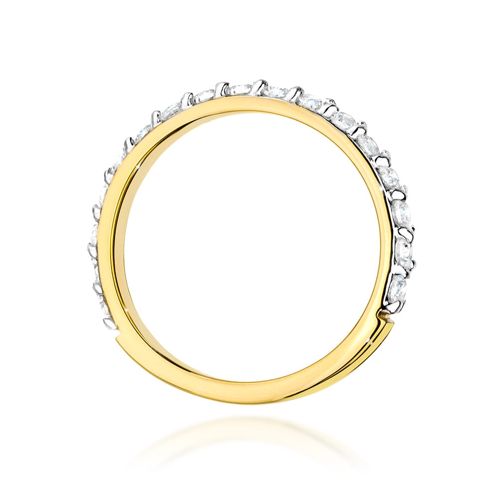 Pierścionek obrączka z żółtego złota z brylantami 0.34 ct 1