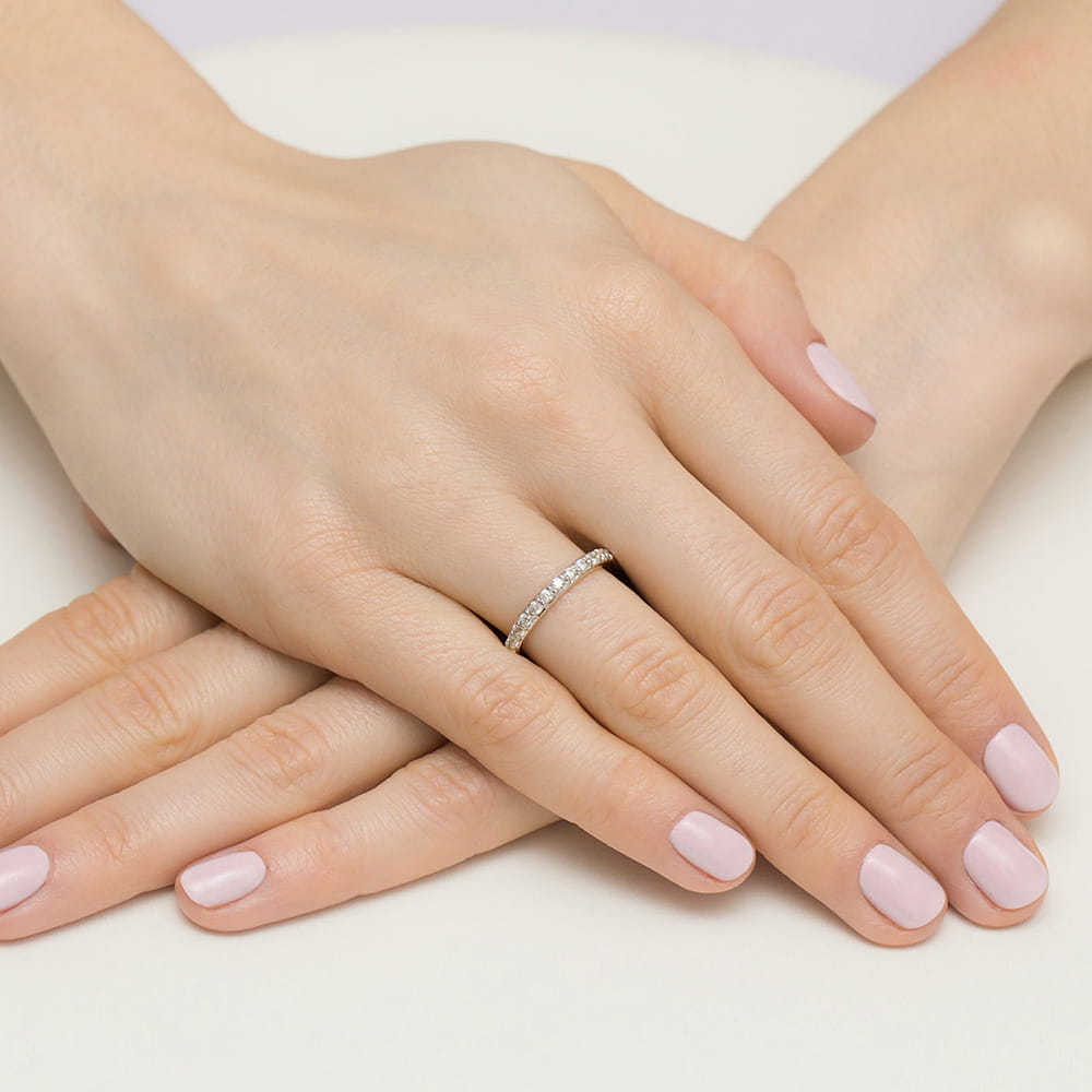 Pierścionek obrączka z żółtego złota z brylantami 0.34 ct 3