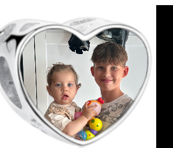 Charms • Zawieszka ze zdjęciem i grawerem • Serce ażurowe 2