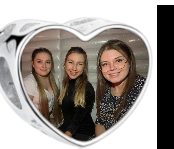 Charms • Zawieszka ze zdjęciem • Serce ażur • Różowe cyrkonie 2