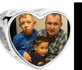 Charms • Zawieszka ze zdjęciem i grawerem • Serce ażurowe 2