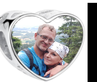 Charms • Zawieszka ze zdjęciem i grawerem • Serce ażurowe 1