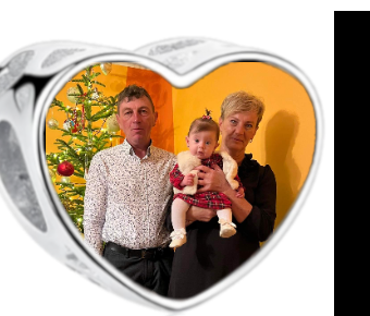 Charms • Zawieszka ze zdjęciem i grawerem • Serce ażurowe 1