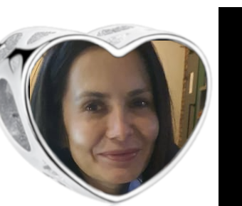 Charms • Zawieszka ze zdjęciem • Serce ażur • Różowe cyrkonie 2