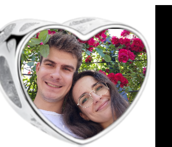 Charms • Zawieszka ze zdjęciem i grawerem • Serce ażurowe 1