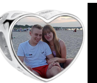 Charms • Zawieszka ze zdjęciem i grawerem • Serce ażurowe 2