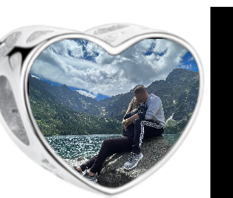 Charms • Zawieszka ze zdjęciem i grawerem • Serce ażurowe 1