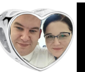 Charms • Zawieszka ze zdjęciem i grawerem • Serce ażurowe 1
