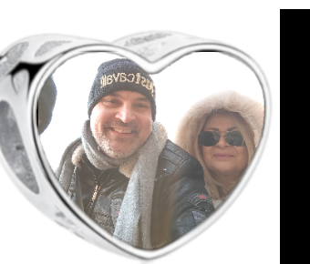 Charms • Zawieszka ze zdjęciem i grawerem • Serce ażurowe 2