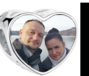 Charms • Zawieszka ze zdjęciem i grawerem • Serce ażurowe 1