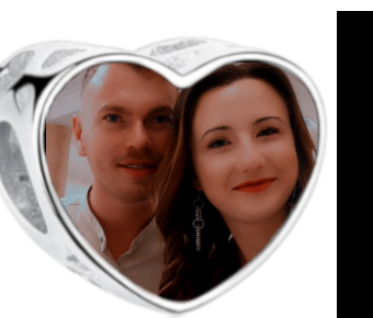 Charms • Zawieszka ze zdjęciem i grawerem • Serce ażurowe 2