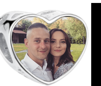 Charms • Zawieszka ze zdjęciem i grawerem • Serce ażurowe 2