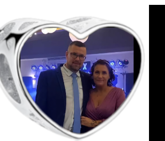 Charms • Zawieszka ze zdjęciem i grawerem • Serce ażurowe 2