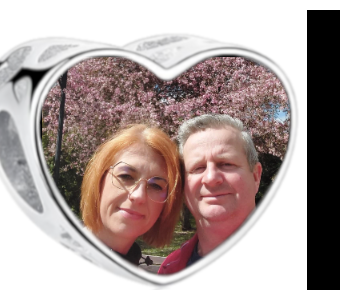 Charms • Zawieszka ze zdjęciem i grawerem • Serce ażurowe 2