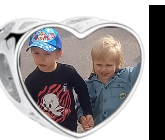 Charms • Zawieszka ze zdjęciem i grawerem • Serce ażurowe 2