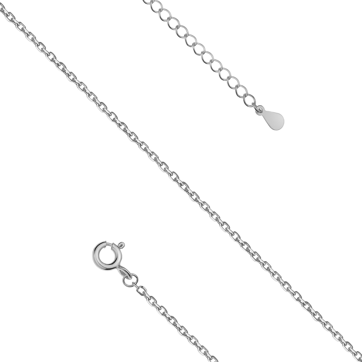 Srebrny łańcuszek ankier diamentowany 48cm FUG30RD4_R/48 2