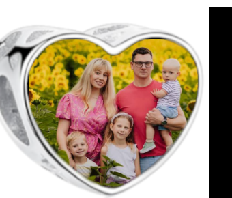 Charms • Zawieszka ze zdjęciem i grawerem • Serce ażurowe 2