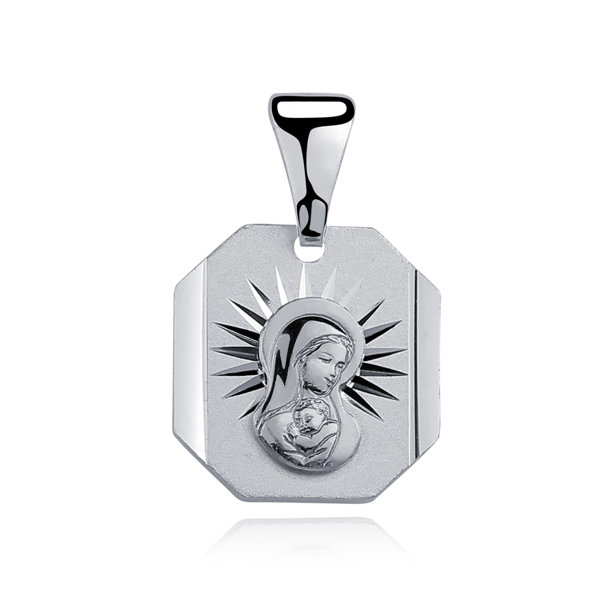 Srebrna zawieszka medalik Matka Boska Madonna FUGMD344 1